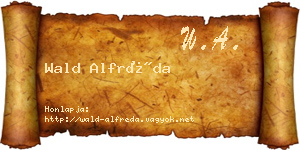 Wald Alfréda névjegykártya